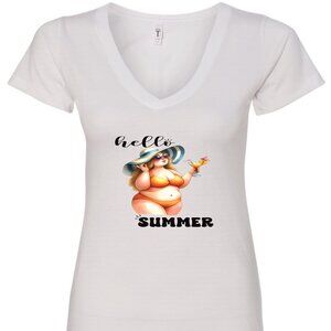 Hello Summer V-Neck T-Shirt | Many Colors